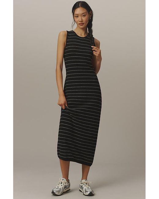 Varley Black Beesley Knit Midi Dress