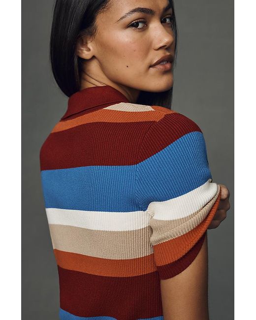 Maeve Multicolor Short-Sleeve Polo Jumper