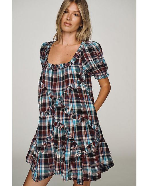 Pilcro Multicolor Cotton Textured Mini Dress