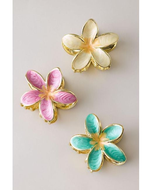 By Anthropologie Natural Metal Flower Hair Claw Clip