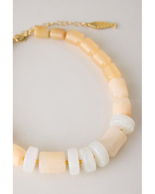 By Anthropologie White Chunky Resin Beaded Necklace