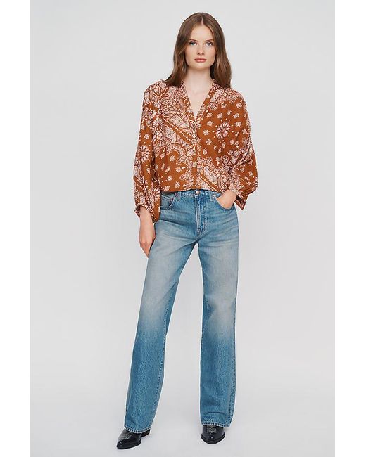 Pilcro Multicolor Printed Cotton Blouse