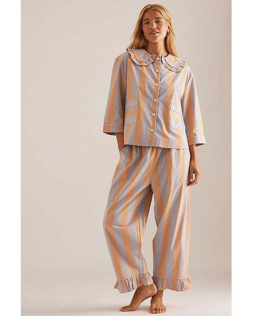 TBCo Natural Long Cotton Stripe Pyjama Set
