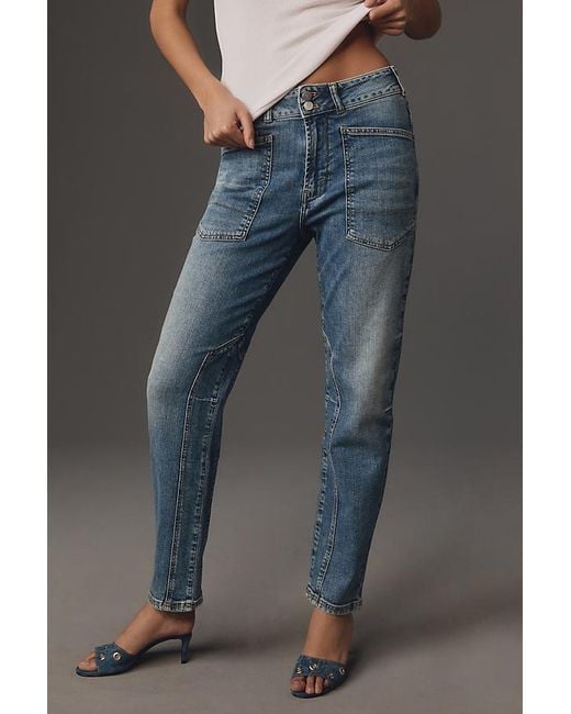 Pilcro Gray The Wanderer Mid-rise Relaxed-leg Jeans