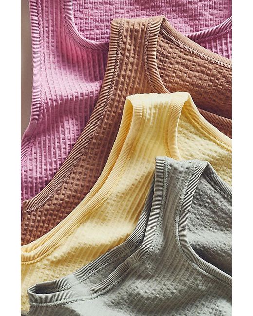 By Anthropologie Brown The Reegan Seamless Ribbed Cropped Tank Top