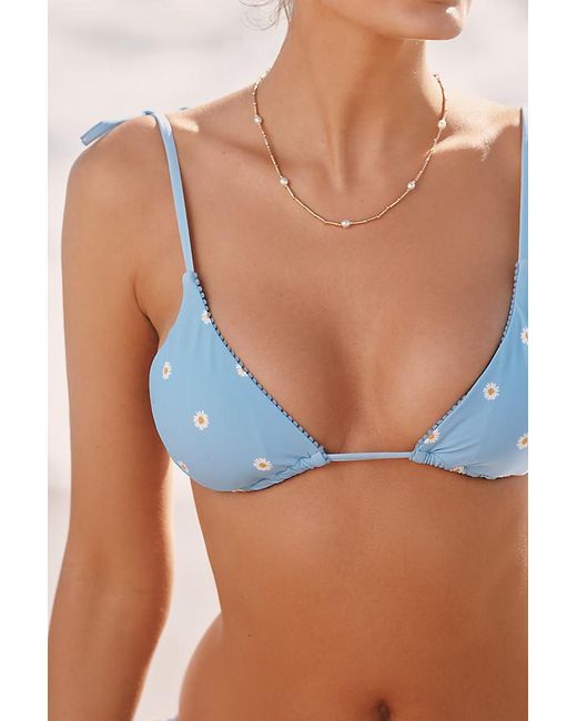 Seafolly Blue Daisy Chain Triangle Bikini Top