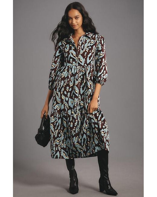 knee length dresses for ladies Abstract Animal Midnight Bettina Maxi