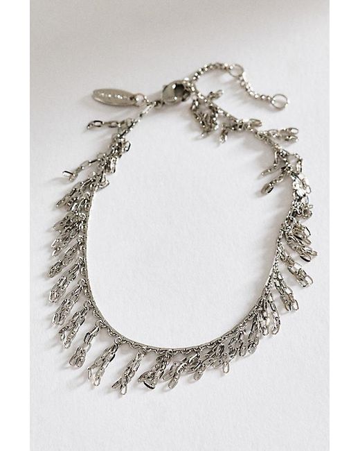 By Anthropologie Gray Chain Fringe Bracelet