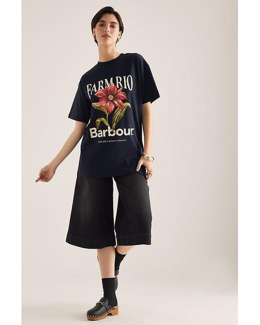 BARBOUR X FARM RIO Blue Wild Flower T-Shirt