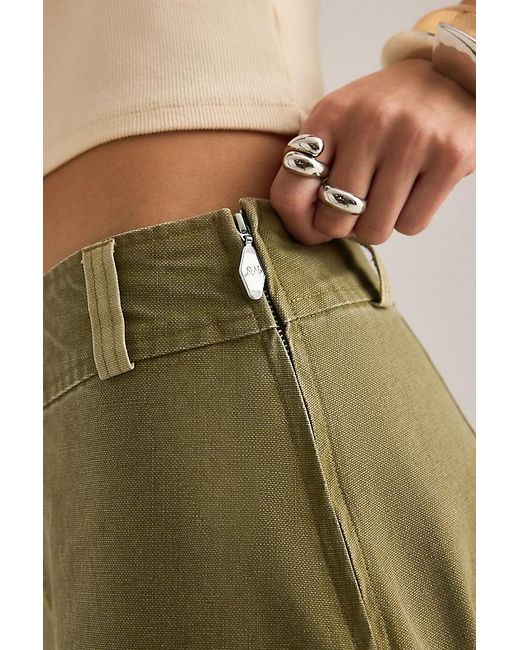 Damson Madder Green Marcelle Colourblock Midi Cargo Skirt