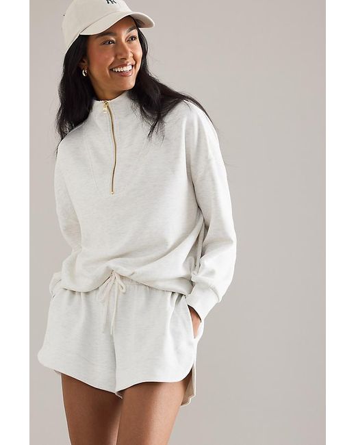 Varley White Hawley Half-Zip Sweatshirt