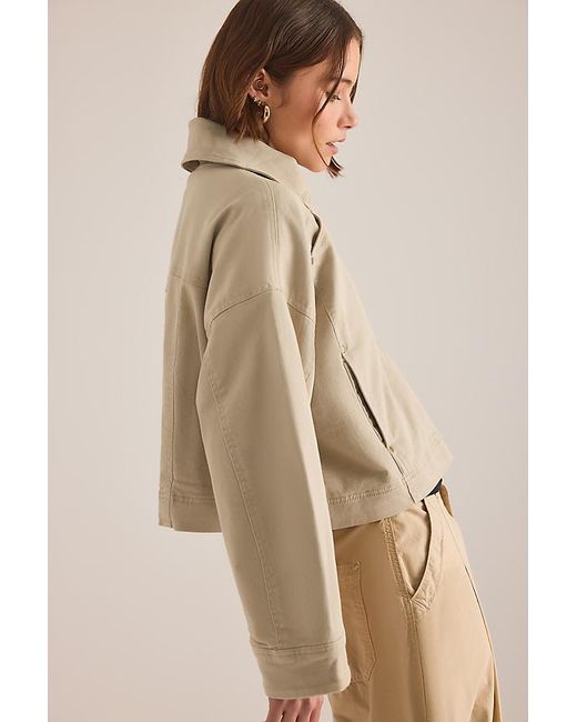 By Anthropologie Natural Funnel-Neck Utility Jacket