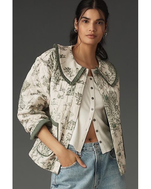 Forever That Girl Brown Quilted Toile Jacket