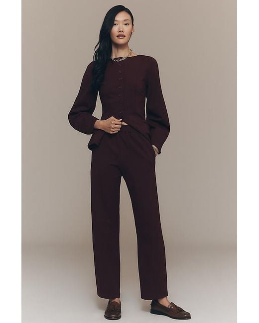 ALIGNE Blue Markus Ponte Barrel Trousers