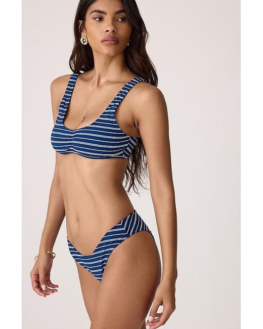 Rhythm Blue Vista Stripe High-Leg Bikini Bottoms