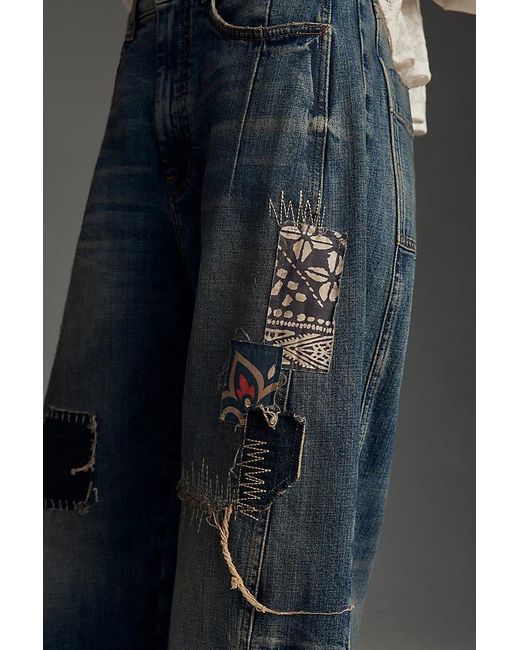 Pilcro Black Mid-rise Patchwork Heritage Curve Jeans