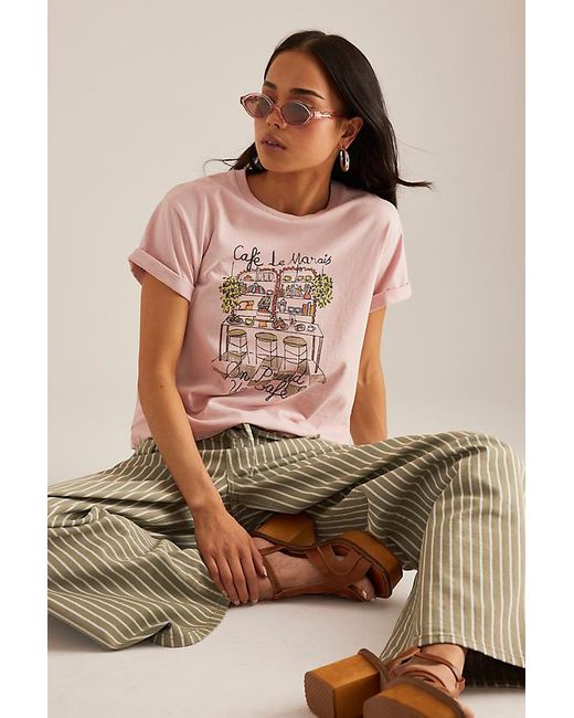 Maeve Pink Cafe Le Marais T-Shirt