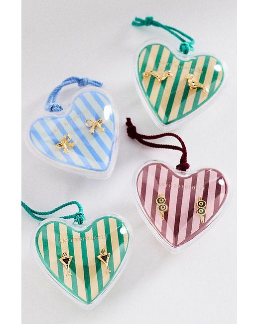 By Anthropologie Metallic Heart Icon Stud Earrings