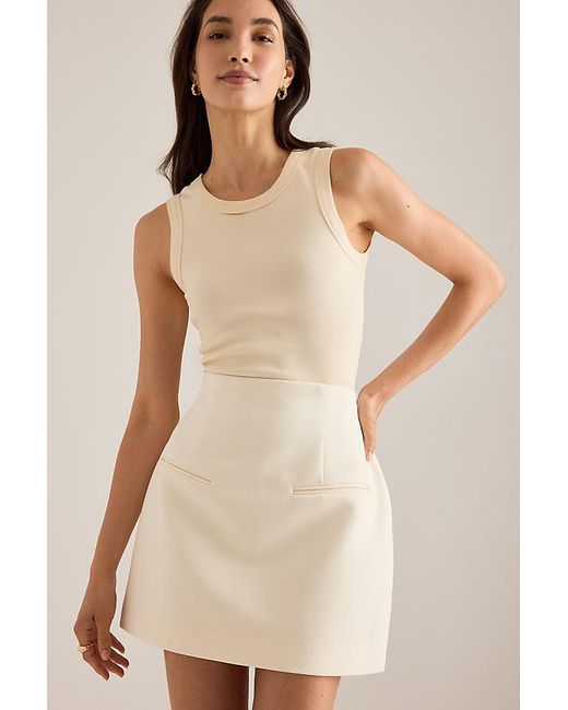 Odd Muse Natural Structured Mini Skirt
