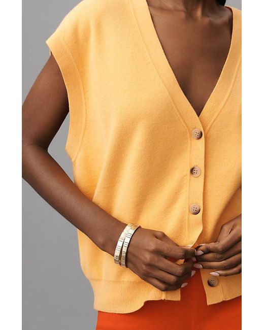 Maeve Orange Slouchy Cardigan Sweater Vest