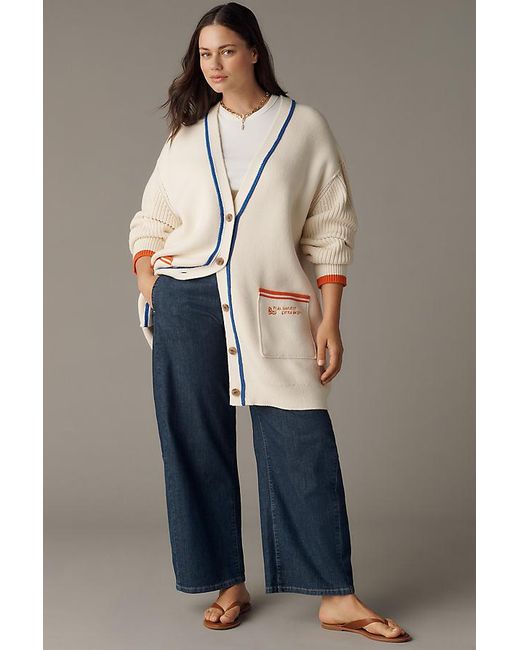 Maeve Green Cotton Blend Veggie Motif Cardigan