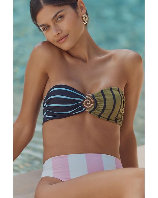 Cala De La Cruz Blue X Anthropologie Sandra Bikini Top