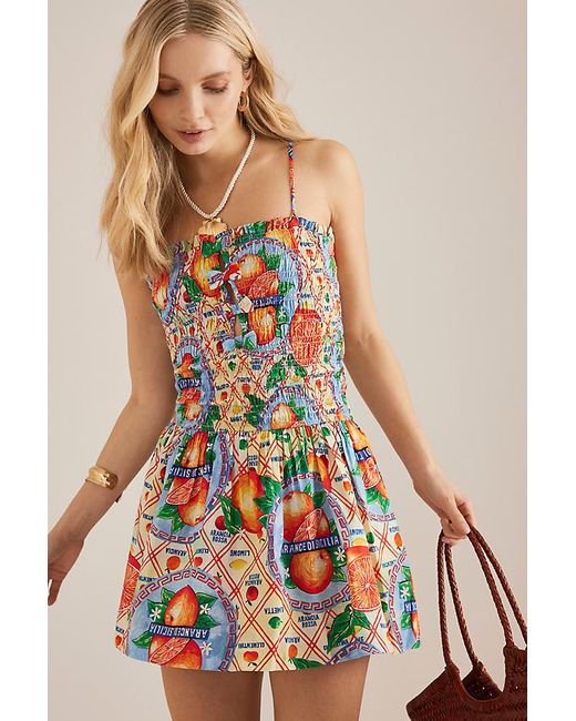 Damson Madder Fleur Shirred Mini Dress | Lyst UK