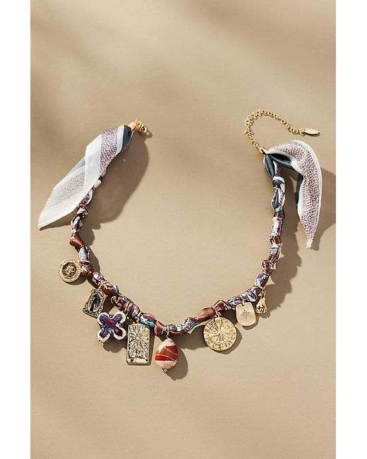 By Anthropologie Natural Charmed Scarf Necklace
