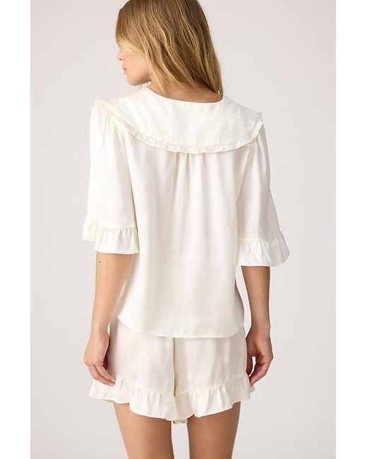 It's 9pm White Luna Silk Short Pyjama Set