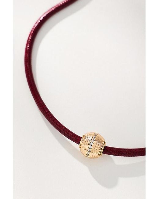 By Anthropologie Natural Single Bead Cord Necklace