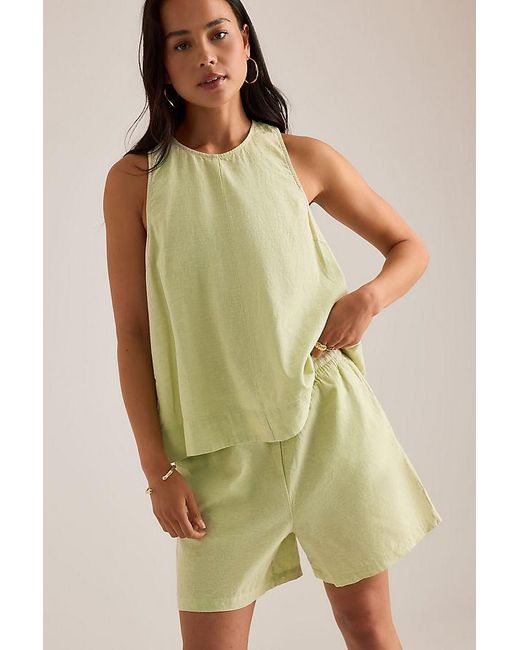 SELECTED Green Luisa Linen-Blend Top