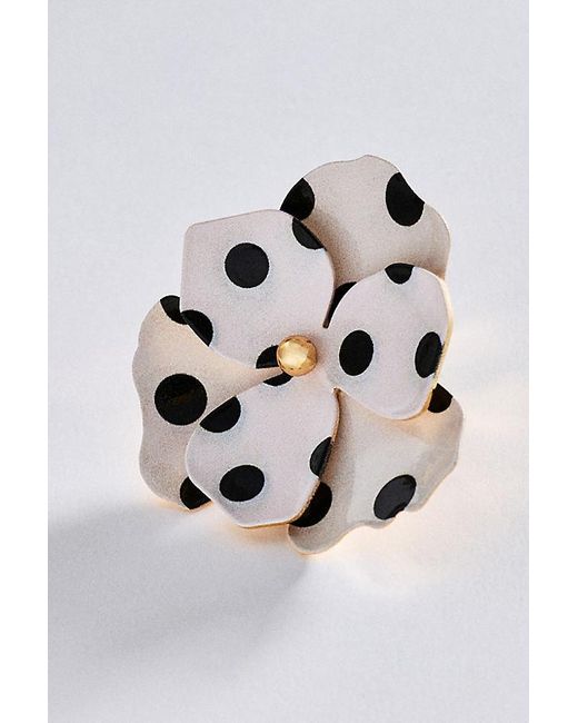 Maeve Metallic Floral Polka Dot Earrings