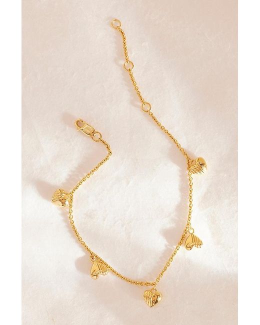 Rachel Jackson Natural Plated Untamed Deco Hearts Charm Necklace