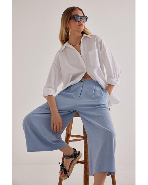 Anthropologie Blue Orla Pleated Culottes