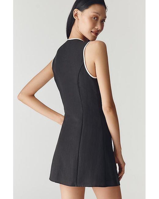 Mare Mare Blue Asymmetric Button Mini Dress