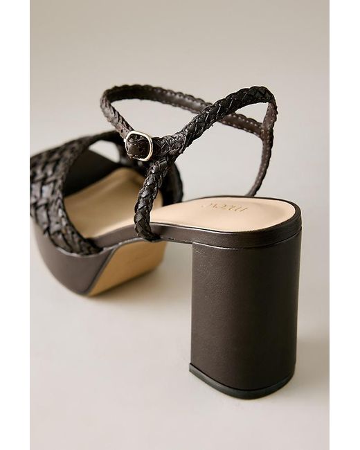 By Anthropologie Brown Woven Platform Heels