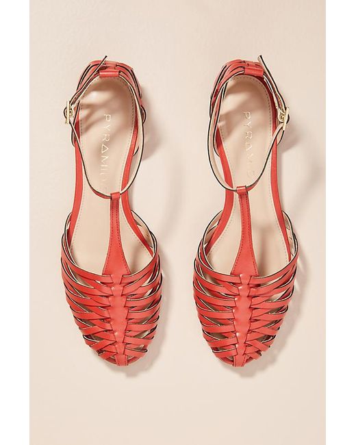 Chaussures plates style Salomé Pyramidis Anthropologie en coloris Rouge |  Lyst