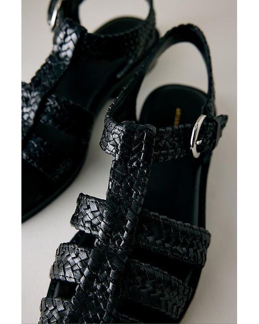 By Anthropologie Black Woven Fisherman Sandals