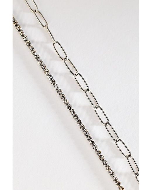 Anthropologie Metallic Water-Resistant Tennis Bracelets, Set Of 2