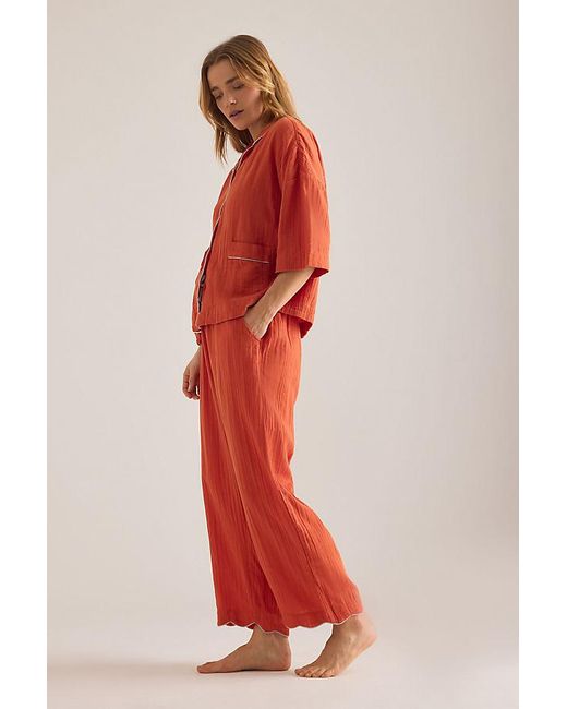 TBCo Red Cotton Long Pyjama Set
