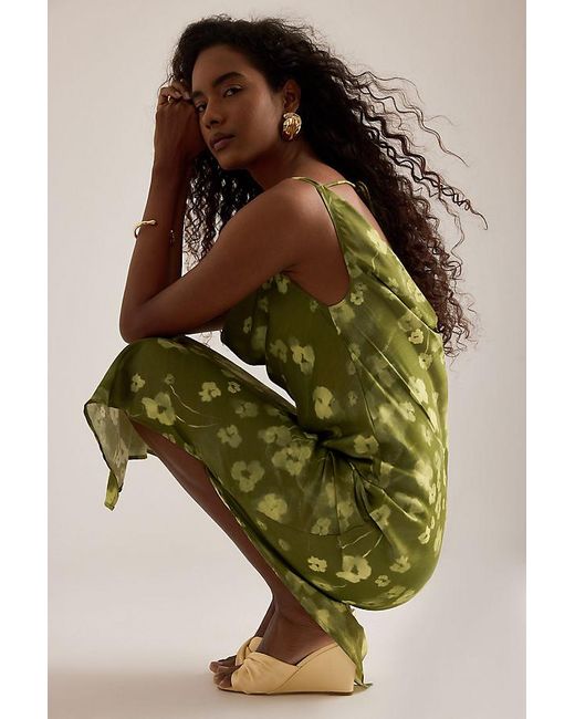 SELECTED Green Giona Cami Cowl-Neck Maxi Dress