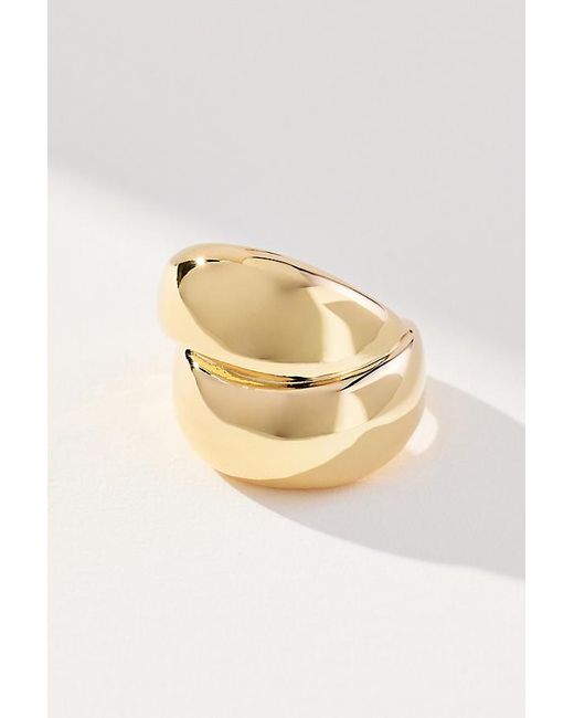 By Anthropologie Natural Faux Stacked Metal Cocktail Ring