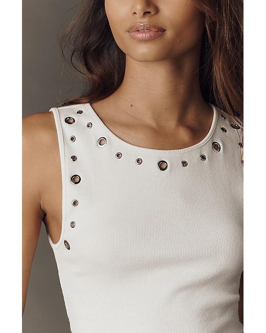 Pilcro White Eyelet Tank Top