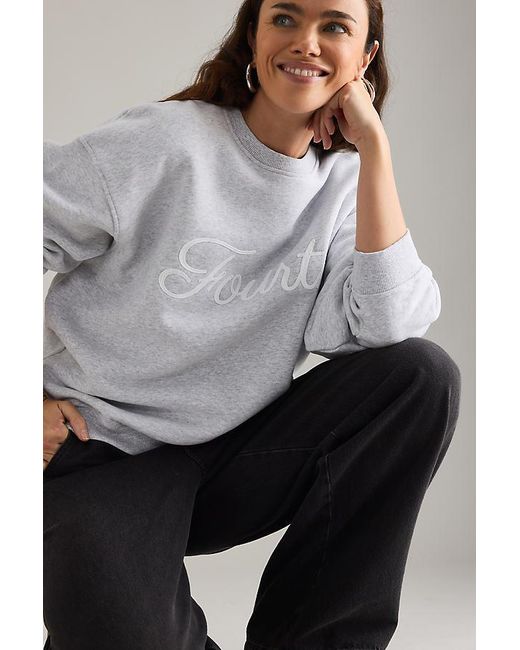 4th & Reckless Gray Fourth Script Slogan Sweatshirt