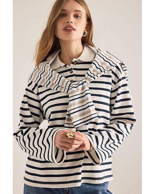SELECTED Multicolor Wada Stripe Rugby Top