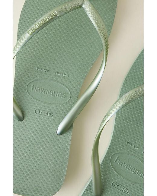 Havaianas Green Slim Square Flip Flops