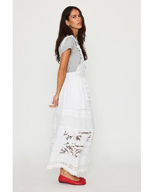 Bl-nk White Cutwork Midi Apron Dress
