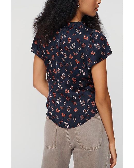 By Anthropologie Blue Silken Blouse