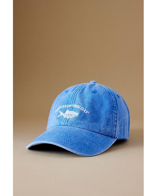 By Anthropologie Blue Catch Of The Day Embroidered Baseball Cap