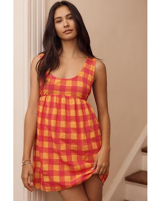 By Anthropologie Orange Apron Mini Nap Dress